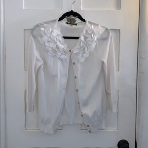 Off white floral cardigan size small like new!